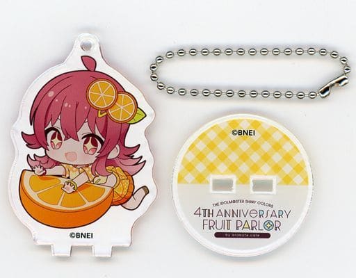 Kaho Komiya THE IDOLM@STER Shiny Colors Trading Acrylic Stand Key Chain Fruit Parlor Ver. Group 1 4th Anniversary Fruit Parlor By animatecafe Limited Key Chain [USED]