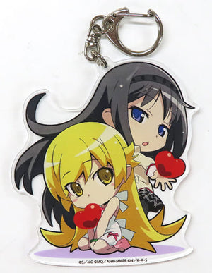 Homura Akemi Shinobu Oshino Puella Magi Madoka Magica x Monogatari Series Pair Deformed Acrylic Charms B MADOGATARI Exhibition Limited Charm [USED]