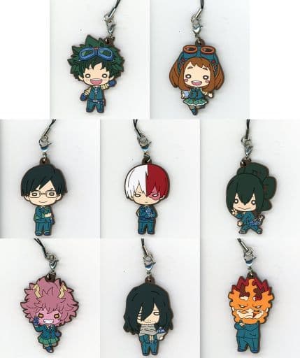 Izuku Midoriya, etc. My Hero Academia Nitotan Rubber Mascot A Ultra Event Hero Fes. Hero Fes 2022 Limited All 8 Types Set Key Chain [USED]