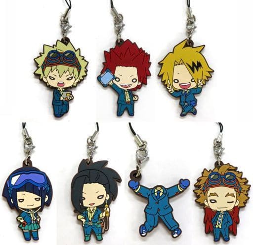 Denki Kaminari, etc. My Hero Academia Nitotan Rubber Mascot B Ultra Event Hero Fes. Hero Fes 2022 Limited All 7 Types Set Key Chain [USED]