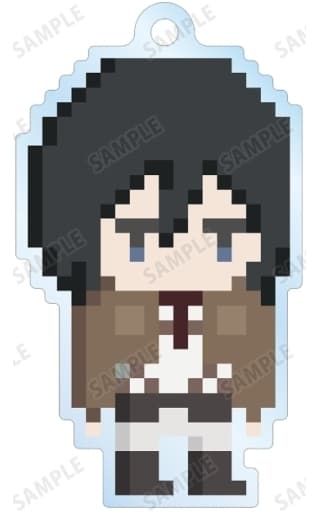 Mikasa Ackerman Attack on Titan Trading Acrylic Key Chains One Night Jinro Collaboration Pixel Art Ver. Key Chain [USED]