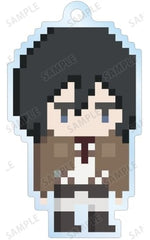 Mikasa Ackerman Attack on Titan Trading Acrylic Key Chains One Night Jinro Collaboration Pixel Art Ver. Key Chain [USED]