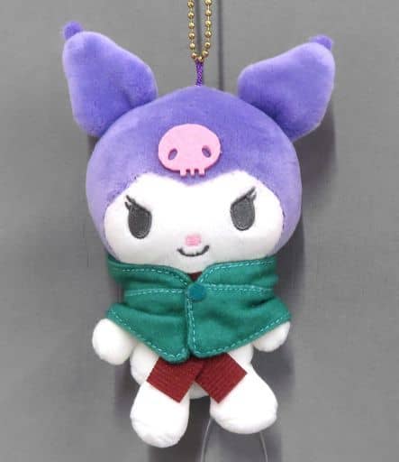 Mikasa Ackerman Kuromi Attack on Titan X Sanrio Characters Munyugurumi Ball Chain Mascot Key Chain [USED]