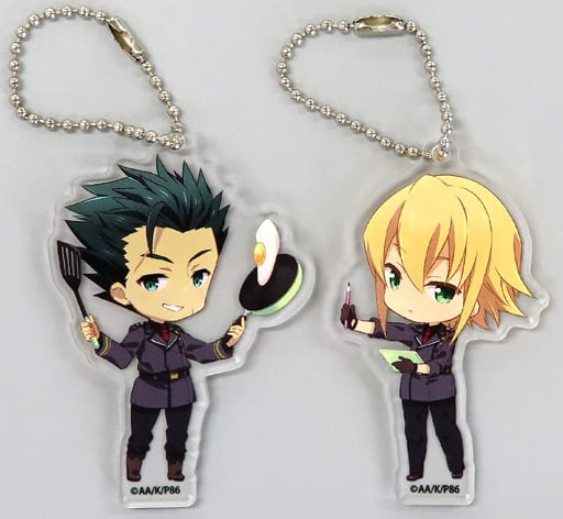 Theoto Rikka Raiden Shuga 86 Mini Chara SD Acrylic Charm ANIPLEX+ Limited Blu-ray/DVD Vol.7 Purchase Bonus Set of 2 Charm [USED]