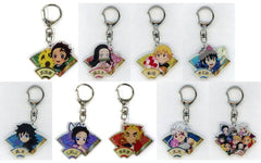 Shinobu Kocho, etc. Nijigennomori X Demon Slayer: Kimetsu no Yaiba Neon Acrylic Key Chain Fan Shape All 9 Types Set Key Ring [USED]