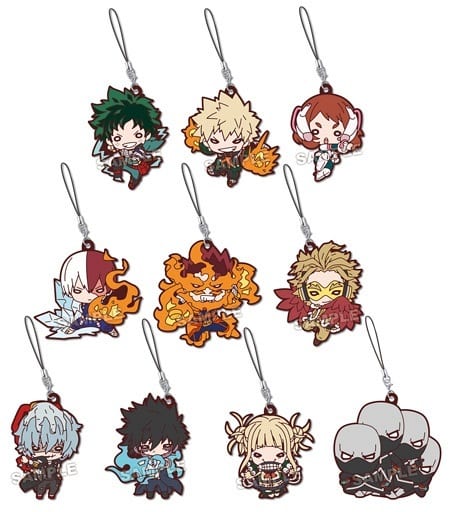 Shoto Todoroki, etc. My Hero Academia Nitotan VS Rubber Mascot All 10 Types Set Key Chain [USED]