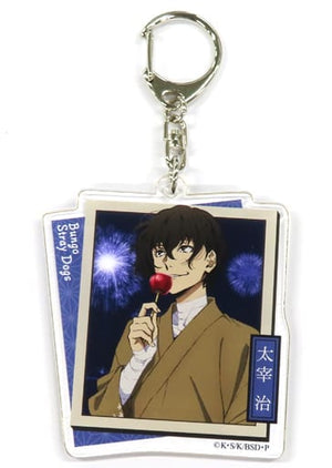 Osamu Dazai Newly Drawn Redesign: Fireworks Bungo Stray Dogs Acrylic Keychain Armed Detective Agency Sales Department Marui Branch Limited Key Chain [USED]