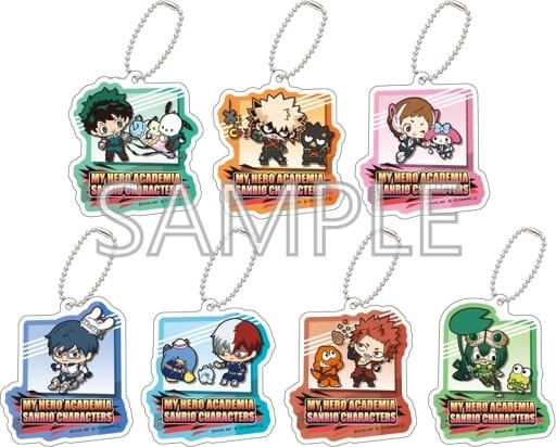 Izuku Midoriya, etc. My Hero Academia x Sanrio Characters Trading Acrylic Keychains A 1st Year Class A All 7 Types Set Key Chain [USED]