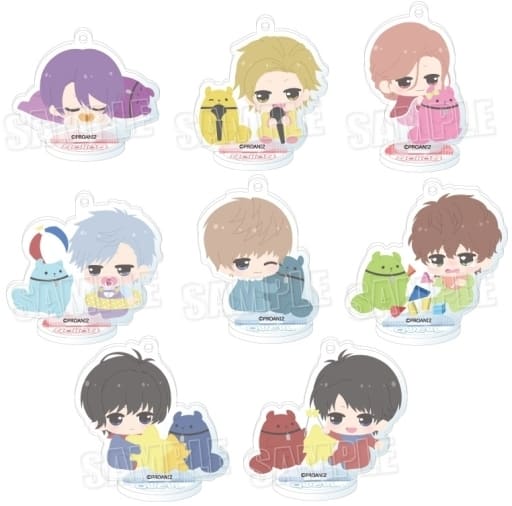 Shiki Takamura, etc. TSUKIPRO THE ANIMATION 2 Babutans! Trading Acrylic Stand Key Chain Bbox All 8 Types Set Key Chain [USED]
