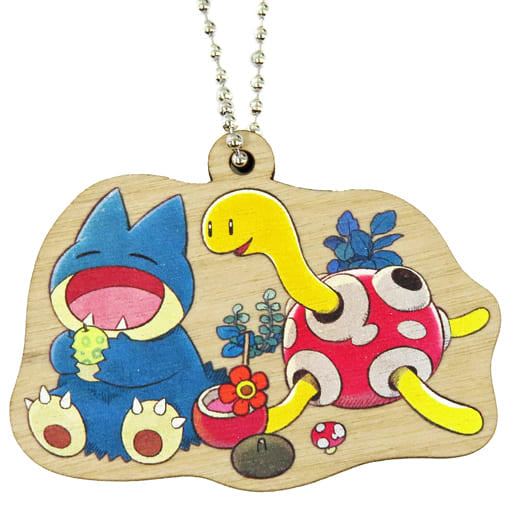 Munchlax Shuckle Pokemon Wooden Keychain Collection Mori's Gift Pokemon Center Limited Key Chain [USED]