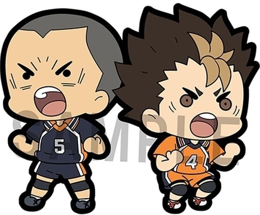 Tanaka Ryunosuke Yu Nishinoya Haikyu!! Buddycolle Rubber Mascot Key Ring [USED]