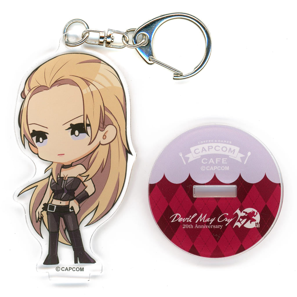 Devil May Cry Trish 2 20th Anniversary Trading Acrylic Stand Keychain Capcom Cafe Limited Keychains [USED]