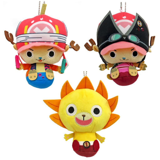 Tony Tony Chopper, etc. One Piece FILM RED Plush Toy that Can Be Attached To Bag All 3 Types Set Mascot [USED]
