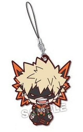 Katsuki Bakugo My Hero Academia Nitotan Watching The Match Rubber Mascot Key Chain [USED]