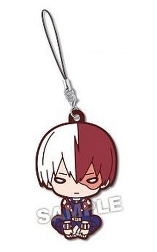 Shoto Todoroki My Hero Academia Nitotan Watching The Match Rubber Mascot Key Chain [USED]