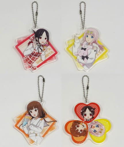 Chika Fujiwara, etc. Kaguya-sama: Love is War Ultra Romantic Hikokuji Acrylic Key Chain Prize F All 4 Types Set Key Chain [USED]