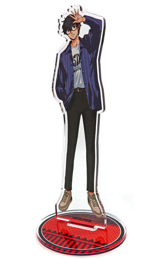 Persona 5 Protagonist Acrylic Stand Figure Persona 25th Anniversary Collaboration Cafe powered by Animax Cafe+ Exclusive Acrylic Stands [USED]