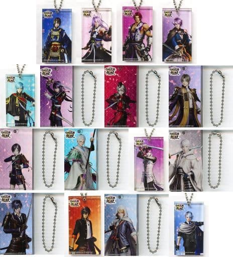 Senji Muramasa, etc. Touken Ranbu Warriors DMM Scratch! Acrylic Domino Style Keychain Prize D All 16 Types Set Key Chain [USED]