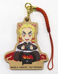 Kyojuro Rengoku Demon Slayer: Kimetsu no Yaiba The Hinokami Chronicles Newly Drawn Mini Chara Wooden Key Chain Illustration by ufotable Amazon Limited Purchase Benefits Key Ring [USED]