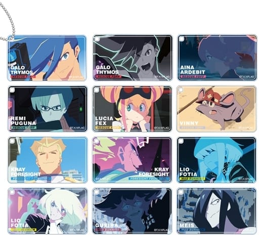 Galo Thymos, etc. Promare Trading Square Acrylic Keychain All 12 Types Set Key Chain [USED]