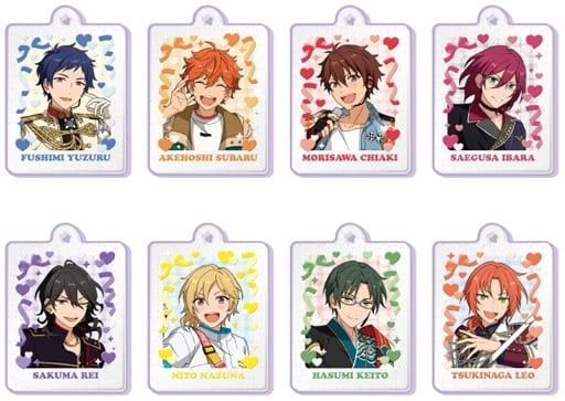 Yuzuru Fushimi, etc. Ensemble Stars!! Puku Rame Acky Cbox All 8 Types Set Key Chain [USED]