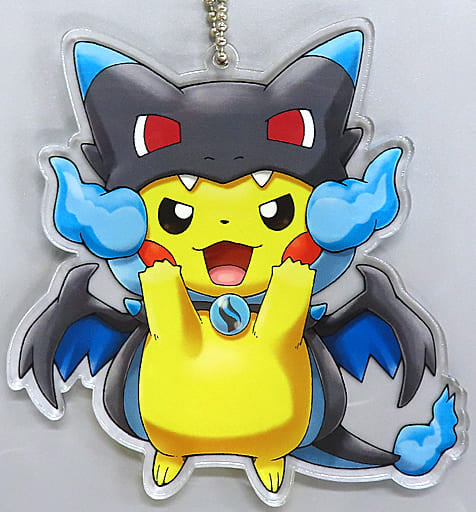 Pikachu Wearing Mega Charizard X Poncho Pokemon Die Cut Acrylic Charms Pokemon Center Limited Charm [USED]