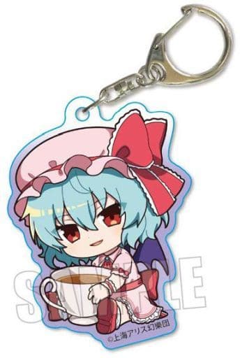Remilia Scarlet Tea Cup Toho Project Gyugyutto Acrylic Key Chain Key Ring [USED]