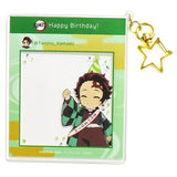 Tanjiro Kamado Demon Slayer: Kimetsu no Yaiba SNS Style Acrylic Key Chain ufotable Cafe x Machi Asobi Cafe Tanjiro Kamado Birthday Festival 2022 Limited Key Ring [USED]