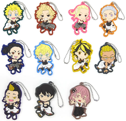 Keisuke Baji, etc. Tokyo Revengers Taito Lottery Touman no Mai Rubber Keychain Prize I All 11 Types Set Key Chain [USED]