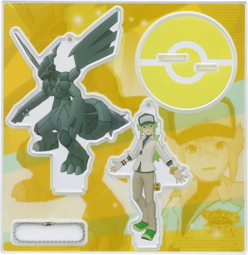 N Zekrom Pokemon Acrylic Stand Keychain Trainers Salon!! Pokemon Center Limited Key Chain [USED]