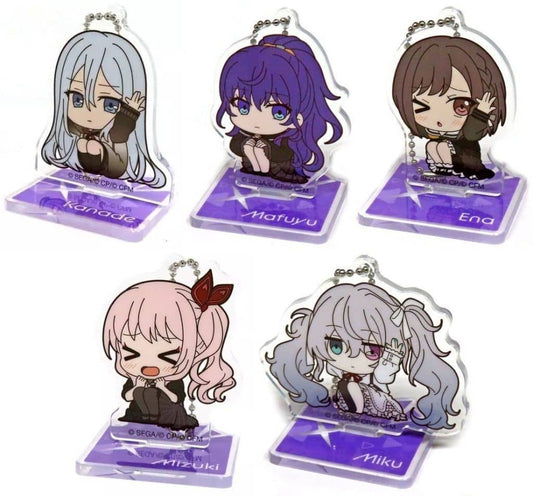 Mafuyu Asahina, etc. Hatsune Miku: Colorful Stage! ViVimus Acrylic Keychain Collection with Stand 25-ji, Nightcord de. All 5 Types Set Key Chain [USED]