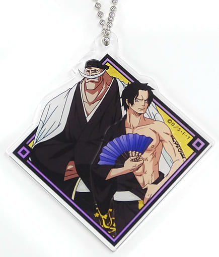 White Beard Ace One Piece Local Limited Acrylic Key Chain Mugiwara Store Fukuoka Limited Key Chain [USED]