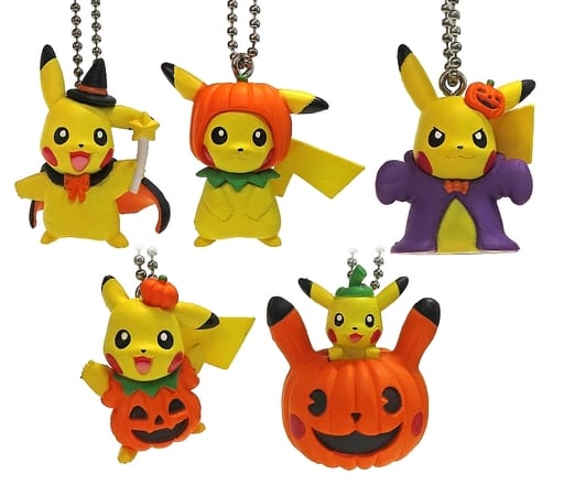 Pikachu Pokemon The Series: XY Halloween Mascot All 5 Types Set Key Chain [USED]
