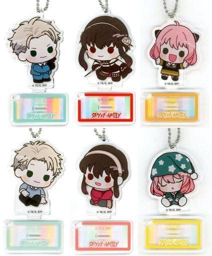Yor Forger, etc. SPY x FAMILY Drawing Acrylic Key Chain Collection with Stand All 6 Types Set Key Chain [USED]