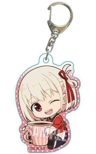 Chisato Nishikigi Cafe Lyco Reco Lycoris Recoil Gyugyutto Acrylic Key Chain Key Ring [USED]