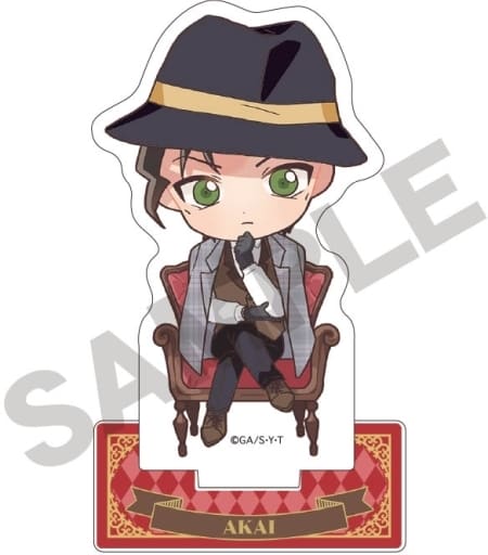 Shuichi Akai Mini Character British Style Detective Conan Acrylic Stand Acrylic Stand [USED]