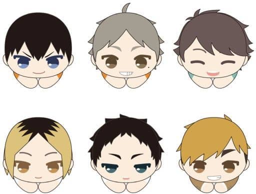 Tobio Kageyama, etc. Haikyu!! Hagu Chara Collection 06 All 6 Types Set Key Chain [USED]