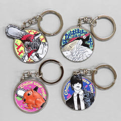 Chainsaw Man Pochita & Others 3D Metal Keychain Collection Jump Shop Limited All 4 Types Set Keychains [USED]