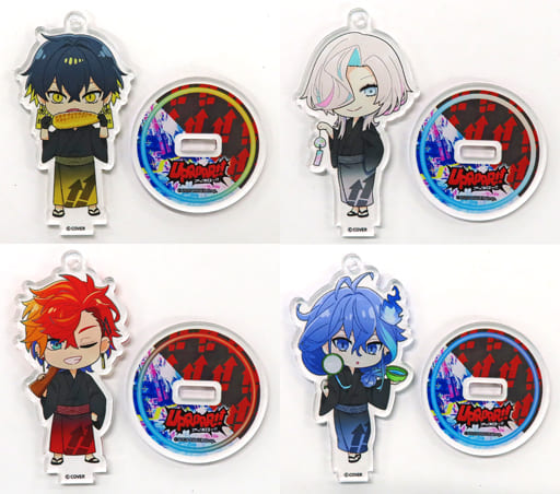 Fuma Yatogami, etc. Vtuber Holo Stars Uproar!! Trading Acrylic Stand Key Chain Akibayabai 2022 Limited All 4 Types Set Key Chain [USED]