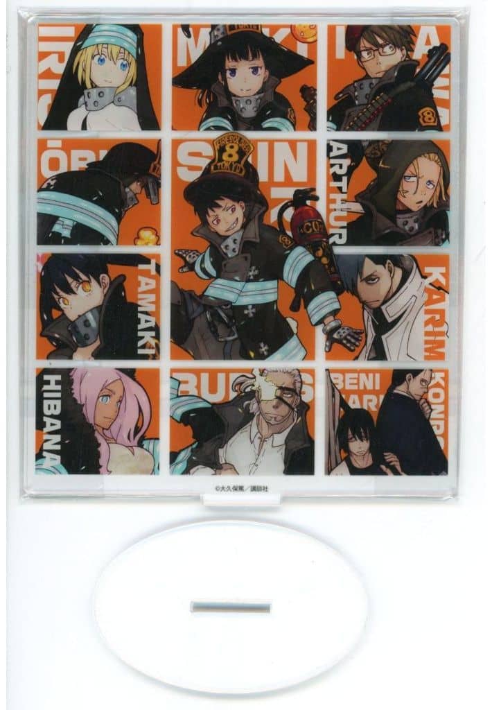Fire Force Shinra Kusakabe & Others Character Acrylic Figure TSUTAYA Limited Paid Bonus for Comics Volume 34 Acrylic Stands [USED]
