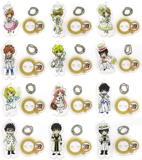 Sakura Kinomoto, etc. 30th Anniversary of Clamp Painting Industry Trading Acrylic Stand Key Chain 30th Anniversary Version Group A animate cafe Limited All 12 Types Set Key Chain [USED]