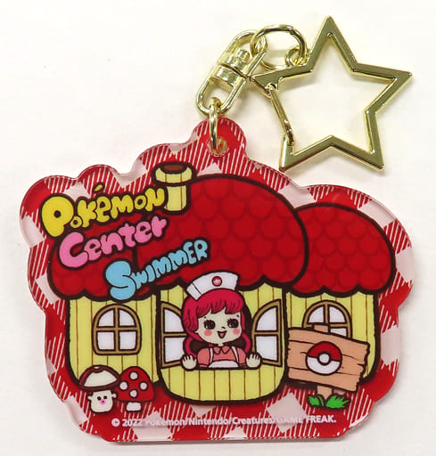 Pokemon Center Lady Pokemon X Swimmer Henteko Cute Acrylic Keychain Collection Pokemon Center Limited Key Chain [USED]