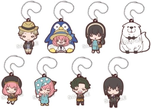 Anya Forger, etc. SPY x FAMILY Nitotan Daily Life Rubber Mascot All 8 Types Set Key Chain [USED]