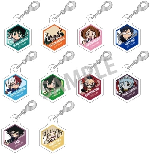 My Hero Academia Izuku Midoriya & Others Trading Joint Acrylic Parts All 10 Types Set Keychains [USED]