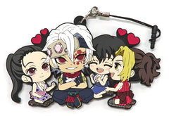 Tengen Uzui, etc. Demon Slayer: Kimetsu no Yaiba X Randen X Eigamura Petanko Rubber Strap Summer Festival Ver. Vol.2 Kyo no Oshigoto 3 Limited Box Purchase Privilege Key Ring [USED]