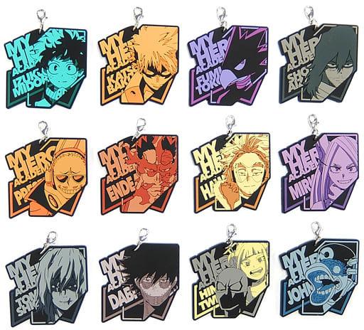 Katsuki Bakugo, etc. My Hero Academia Ichiban Kuji Rush Rubber Charm Prize L All 12 Types Set Charm [USED]