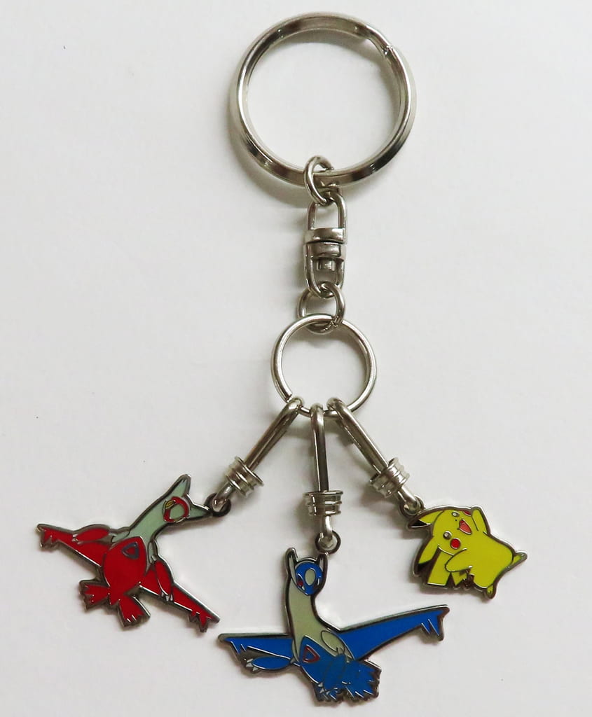 Pikachu Latias Latios Pokemon Heroes Metal Keychain Key Chain [USED]