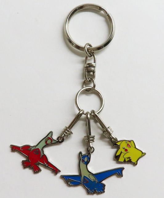 Pikachu Latias Latios Pokemon Heroes Metal Keychain Key Chain [USED]
