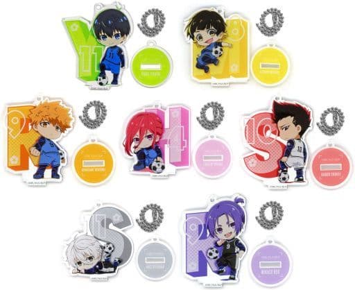 Rensuke Kunigami, etc. Blue Lock Trading Acrylic Stand Key Chain All 7 Types Set Key Chain [USED]
