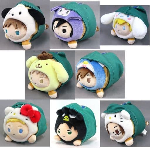 Pochacco Ellen Yeager, etc. Attack on Titan X Sanrio Characters Munyukoro Collection All 8 Types Set Key Chain [USED]